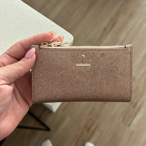 Kate Spade Metallic Rose Gold Card Holder - Picture 1 of 3